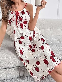 Elegant Plus Size Women's Floral Print Slip Nightgown - Comfy Polyester & Elastane Blend -
