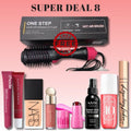 Super deal 8 products + one step hair dryer straightner brush free shades confirm on ⬇️ whatsapp button link