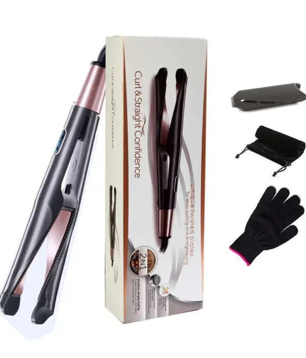Unique Twisted Plate 2 in 1 Hair Curling