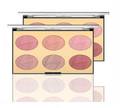 Miss Rose 6 Color Oval Blush Palette
