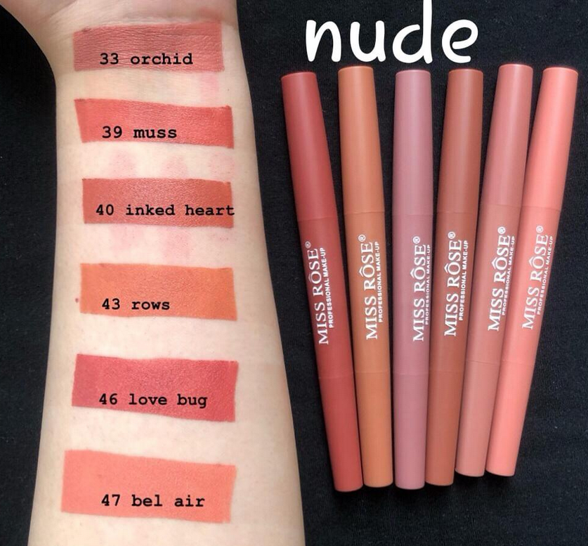 Miss Rose 2in1 Lipstick and Lip Liner Set (Nude)
