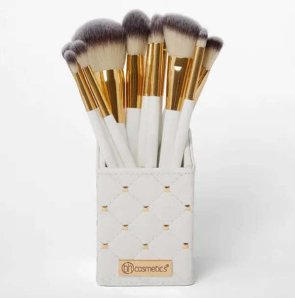 BH Cosmetics - White Studded Elegance 12 Piece Brush Set
