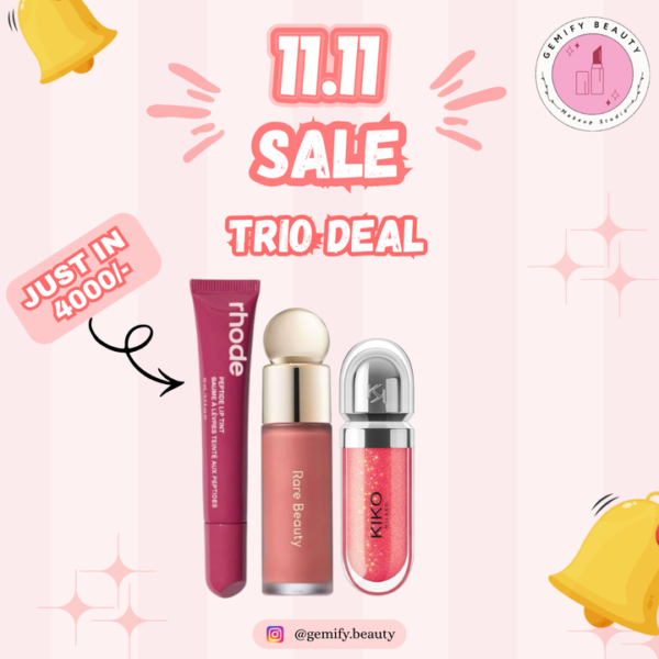 Deal 3 (kiko gloss- rare beauty blush- rhode liptint shade confirm whatsapp